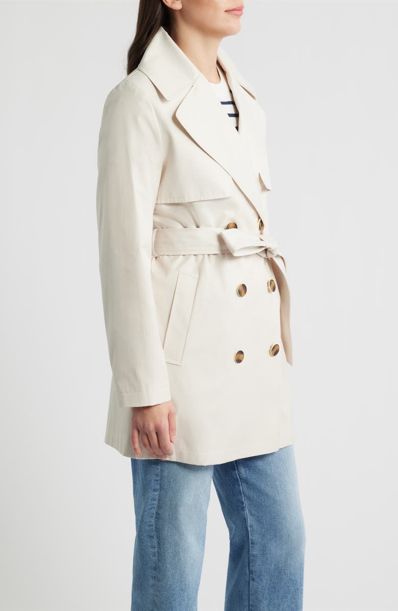 Via Spiga Water Resistant Cotton Blend Trench Coat, Alternate, color, Oyster