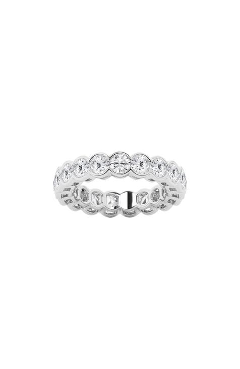 14K Gold Round Lab Created Diamond Eternity Ring - 3.00 ctw