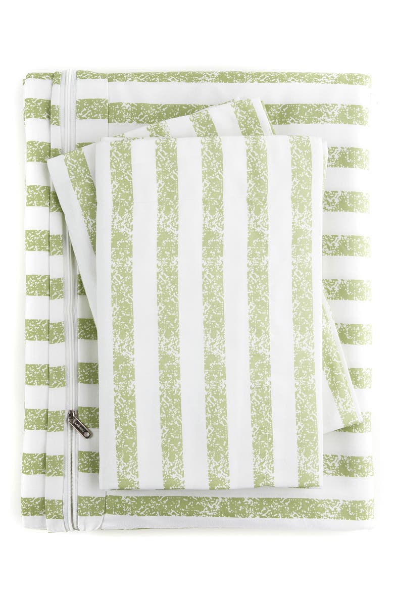 IENJOY HOME Home Spun Home Spun Premium Ultra Soft 2-Piece Puffed Rugged Stripes Duvet Cover Twin Set - Sage, Alternate, color,