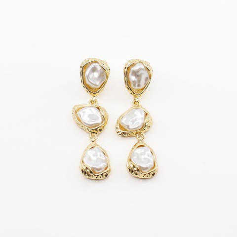 Aiza Organic Pearl Drop Earrings