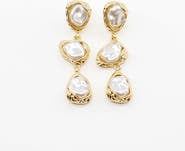 AREA STARS Aiza Organic Pearl Drop Earrings