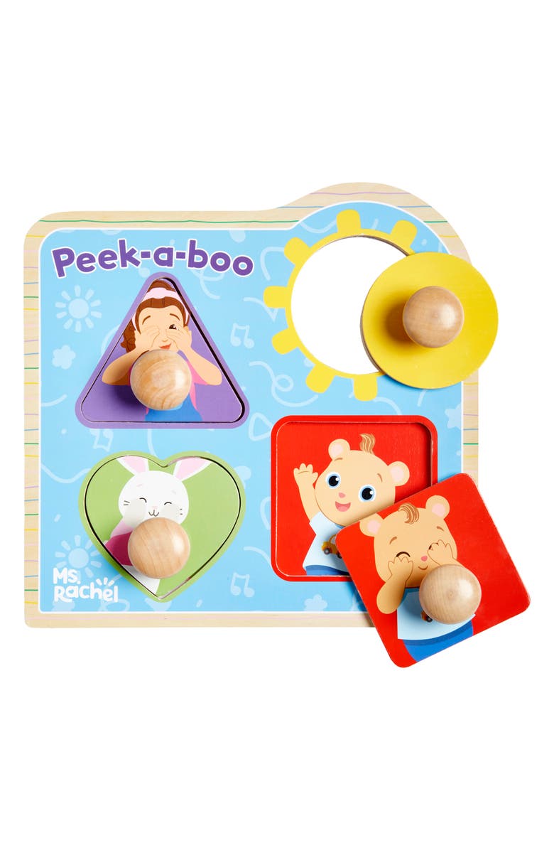 Melissa & Doug x Ms. Rachel Peek-a-Boo Jumbo Peg Puzzle, Alternate, color, 