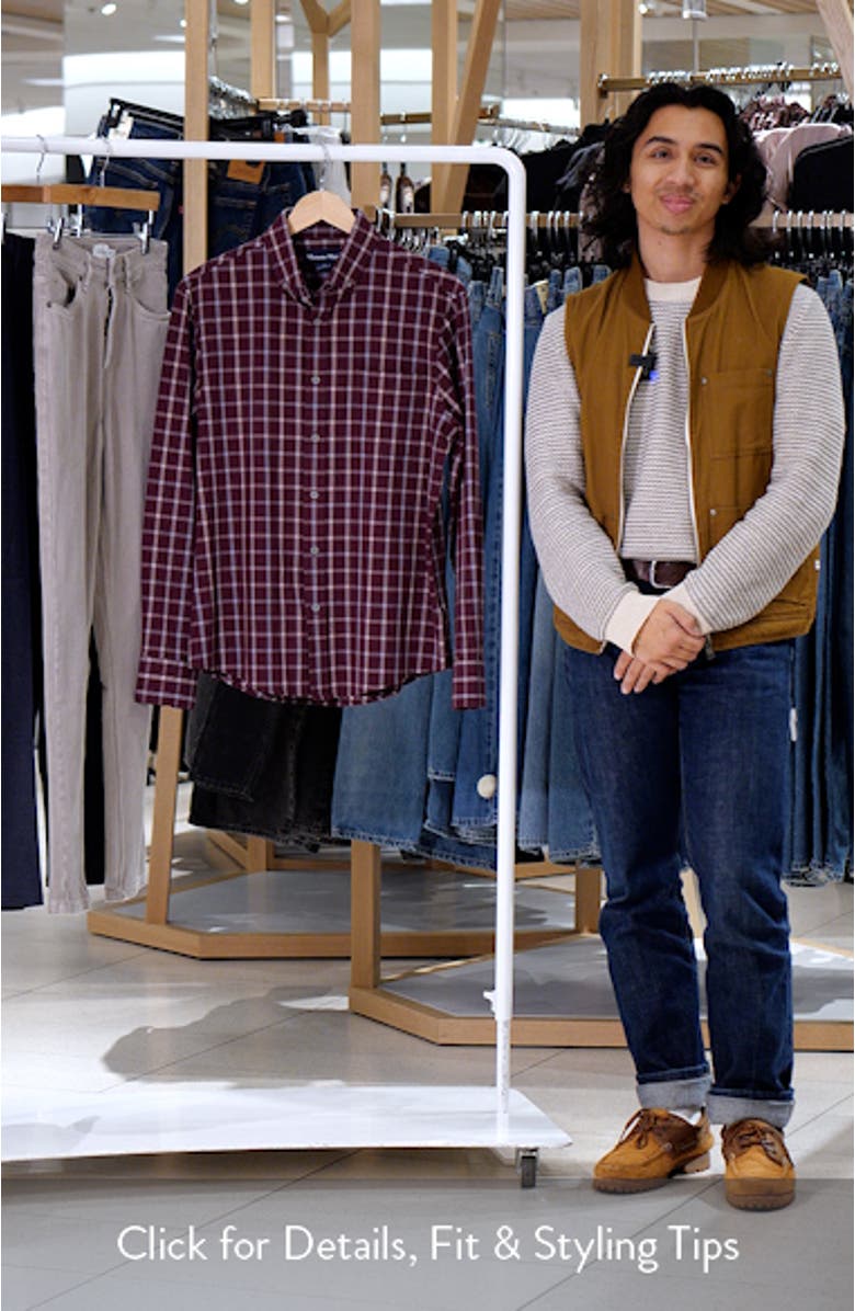 City Plaid Stretch Flannel Button-Down Shirt, sales video thumbnail