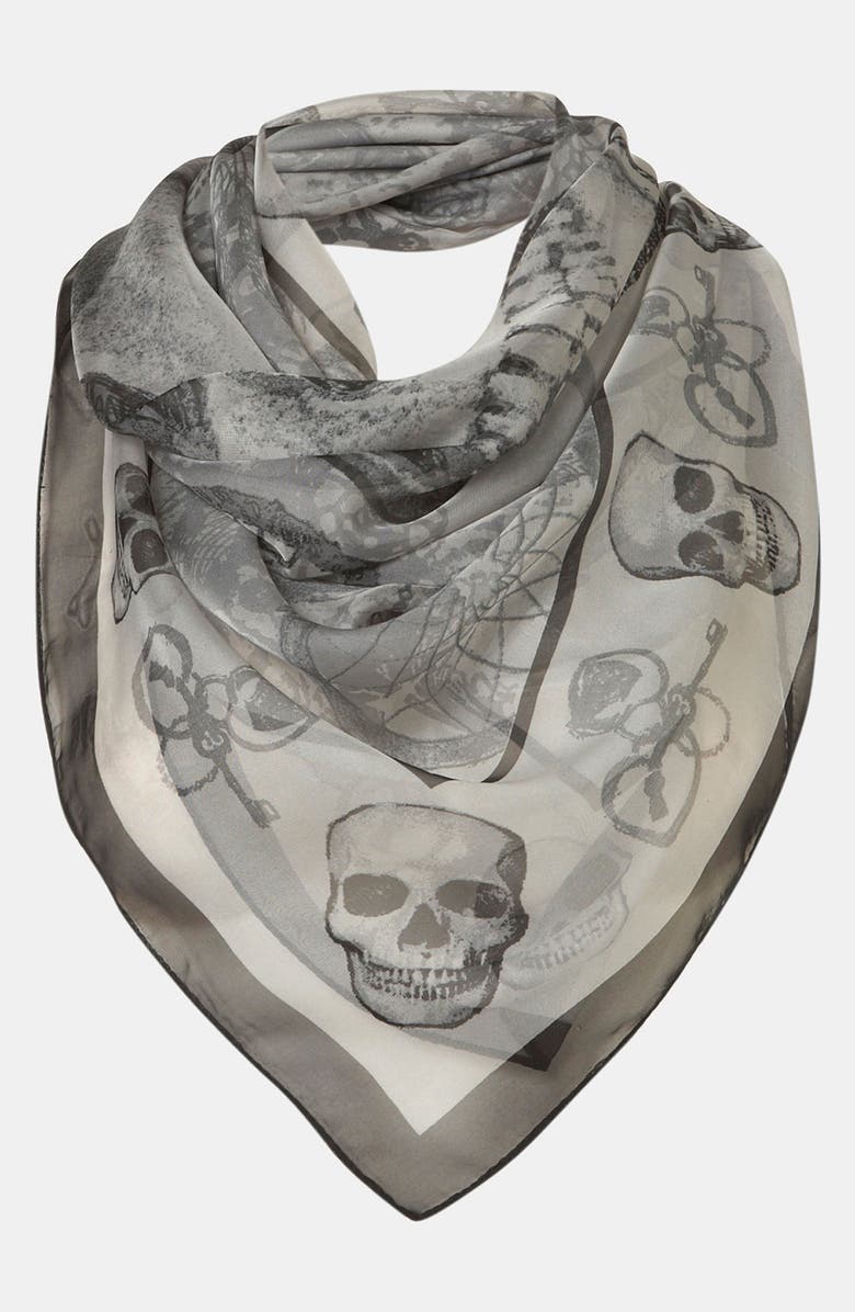 Topshop 'Dream Catcher & Skull' Scarf, Main, color, 