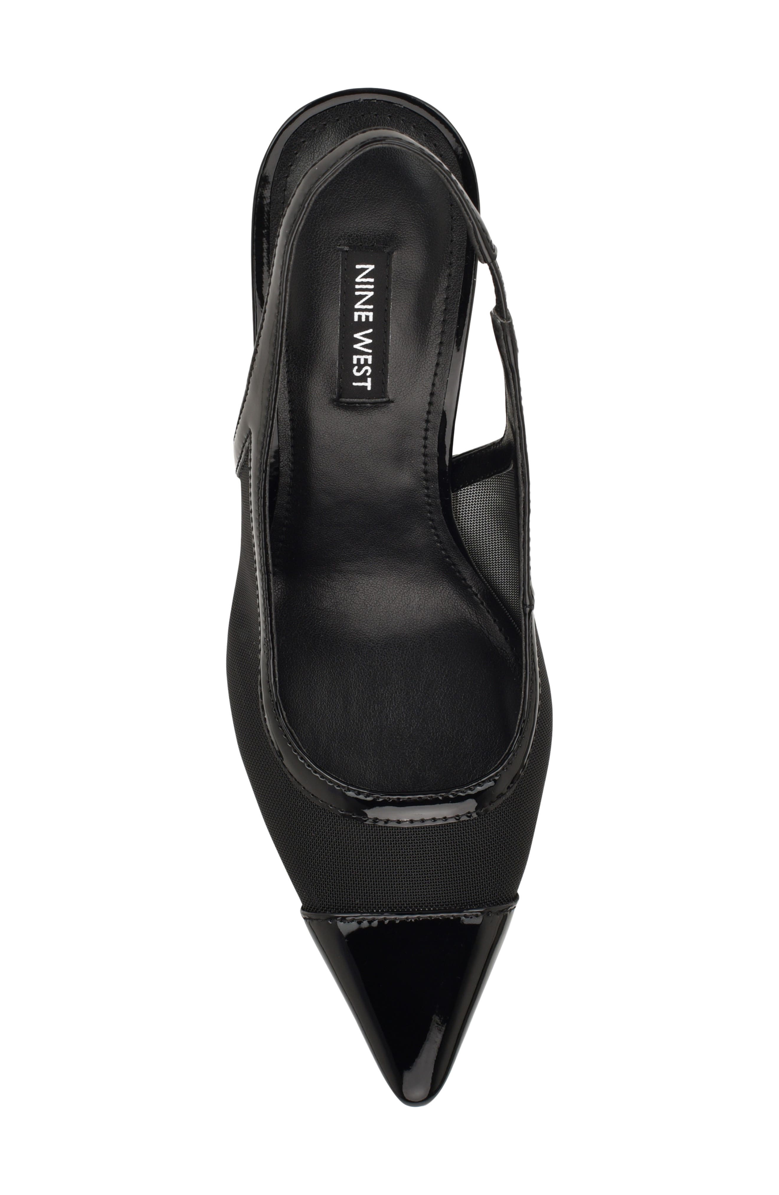 Nine West Jermain Slingback Pointed Toe Pump, Alternate, color, Black
