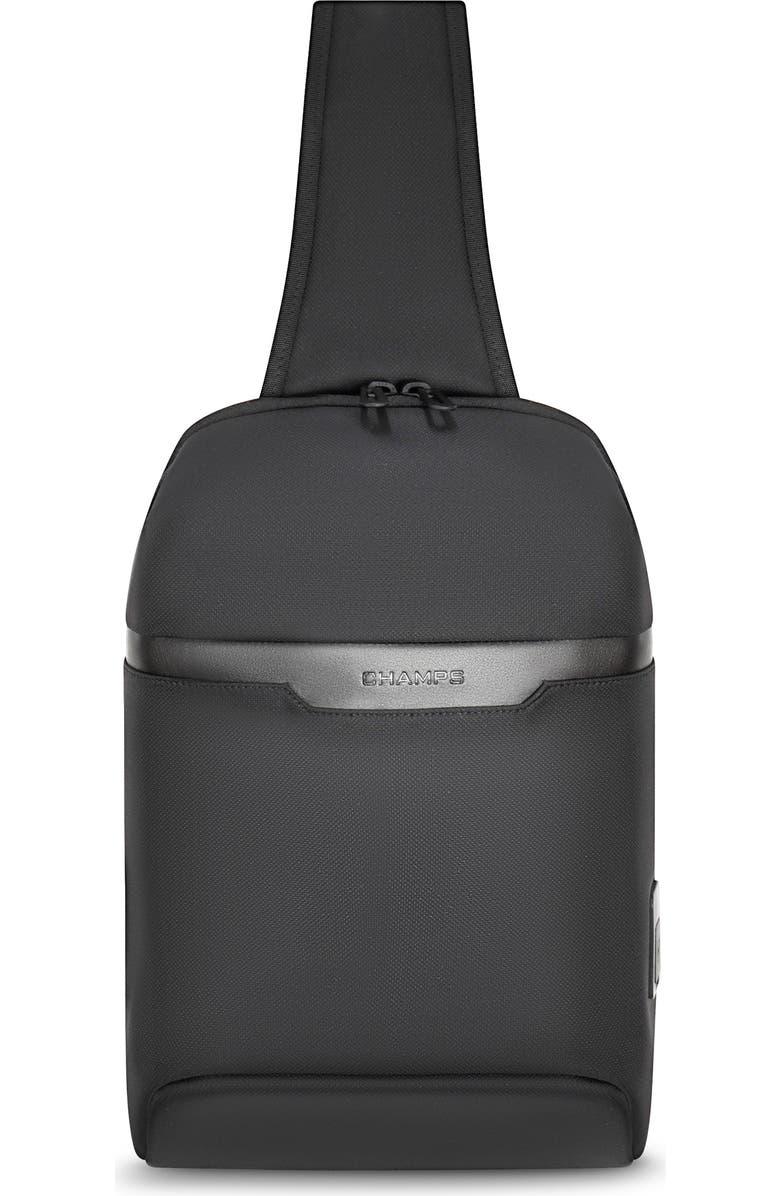 CHAMPS Onyx Waterproof Sling Bag, Main, color, Black