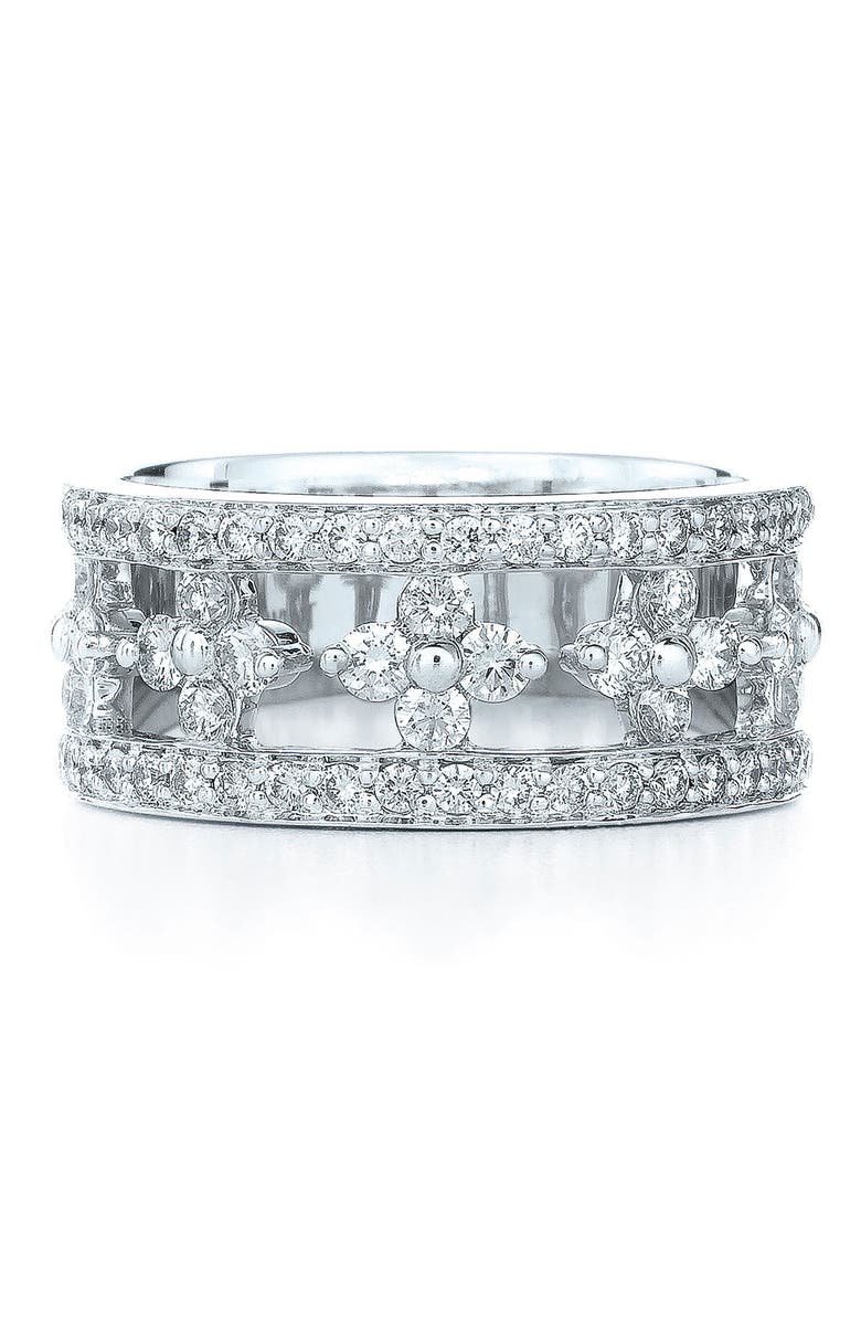 Kwiat 'Jasmine' Floral White Gold & Diamond Ring, Main, color,