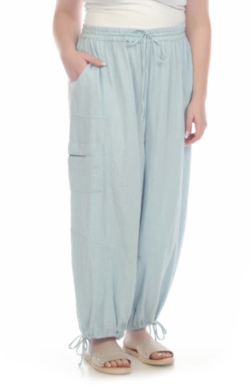 Boho Me Cotton Parachute Pants In Chambray