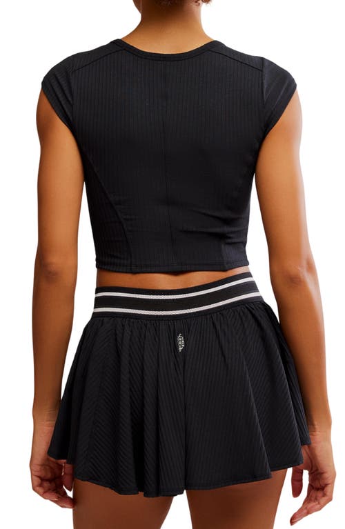 Free People Sultry High-rise Pleated Tennis Short In Black In Black