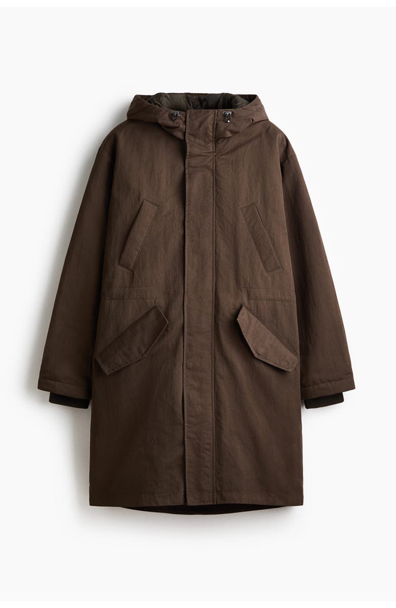 H&M Padded Parka, Main, color, Dark Khaki Green