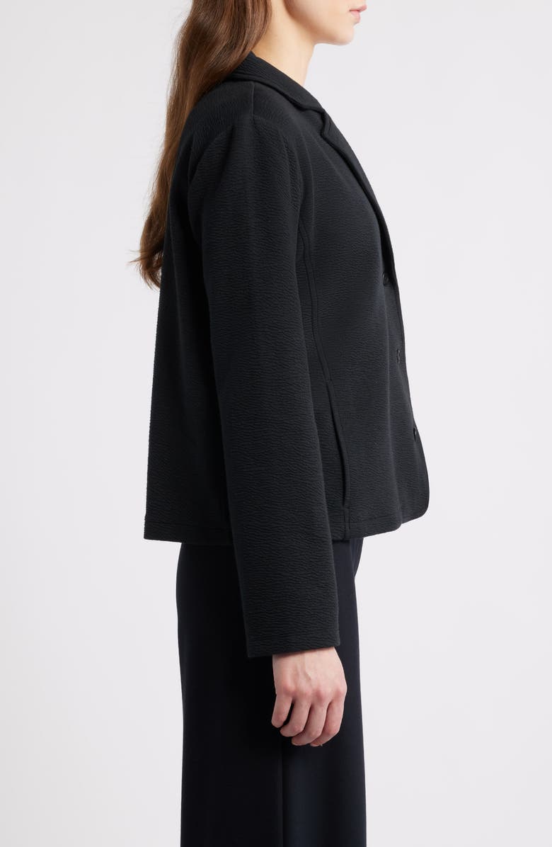 Eileen Fisher Notch Collar Organic Cotton Blend Jacket, Alternate, color, Black