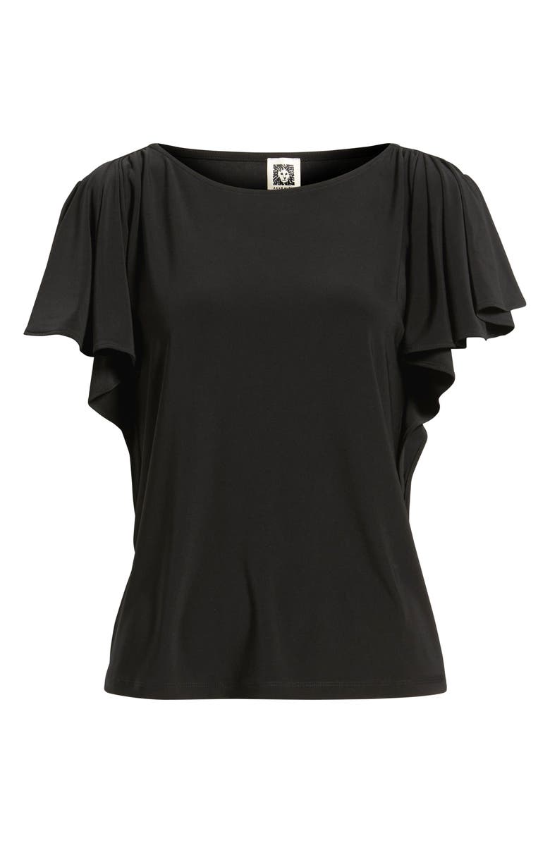 Anne Klein Cascade Flutter Sleeve Top, Alternate, color, Anne Black