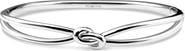 DEVATA Love Knot Bangle Bracelet in Rhodium Plated Sterling Silver