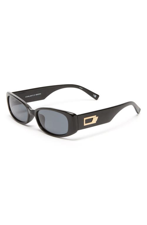 Le Specs Starlight Rectangular Sunglasses In Black/smoke Mono Pol