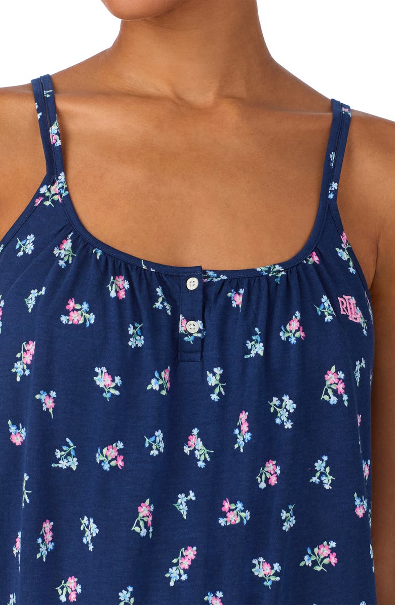 Lauren Ralph Lauren Double Strap Nightgown, Alternate, color, Navy Print