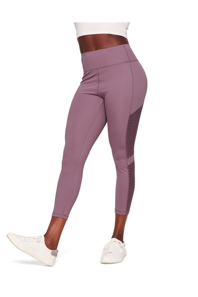 Cali Active 7/8 Legging With Striped Mesh, Alternate, color, Dark purple