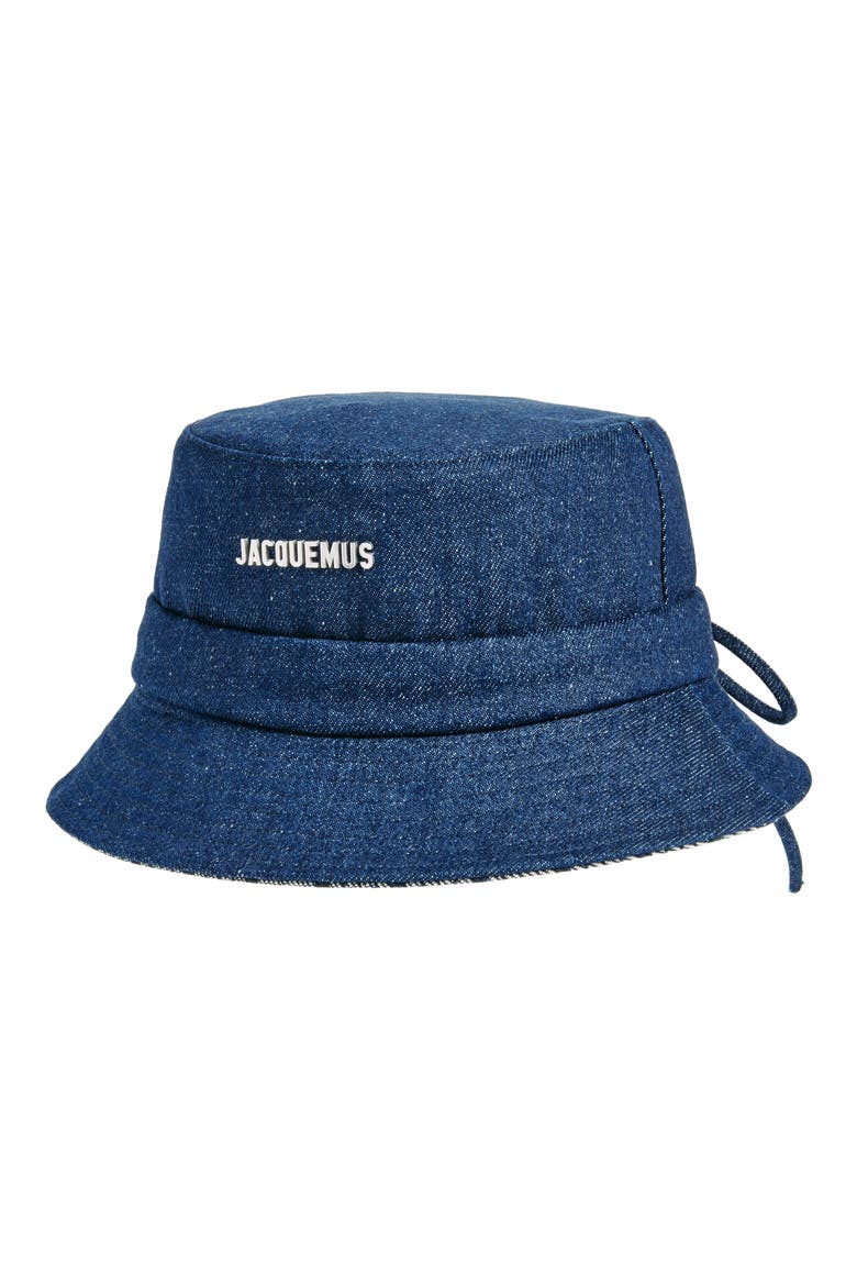 Le Bob Gadjo Denim Bucket Hat, Main, color, NAVY/ NAVY STRIPE 38F