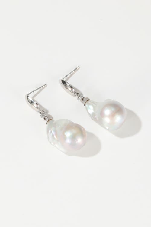 Classicharms Doris Freshwater Baroque Pearl Drop Earrings In Silver