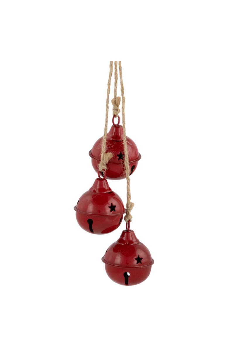 Northlight Cascading Christmas Jingle Bell Ornaments- 13.5" - Red - Set of 2, Alternate, color, Red