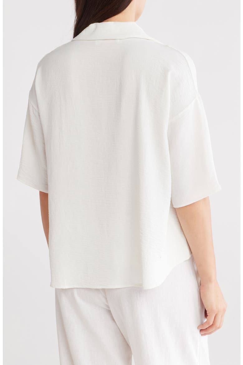 Oversize Short Sleeve Popover Top, Alternate, color, WHITE