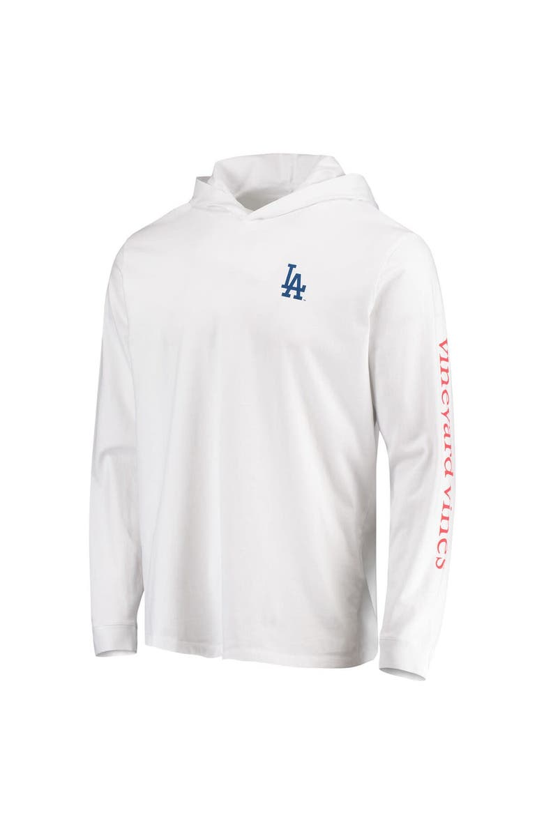 vineyard vines Men's Vineyard Vines White Los Angeles Dodgers Logo Hoodie Long Sleeve T-Shirt, Alternate, color, 