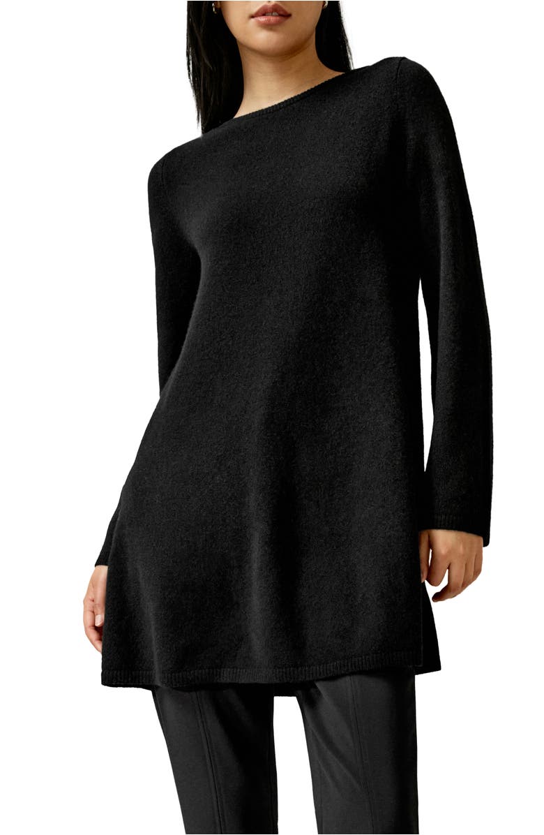 Lilysilk Cashmere Detachable Turtleneck Pullover Sweater for Women, Main, color, Black