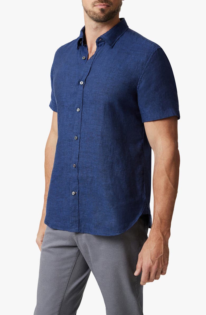 34 Heritage Linen Chambray Short Sleeve Button-Up Shirt, Alternate, color, Indigo