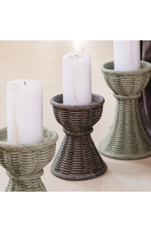 Vietri Casa Short Candlestick In Dark Grey