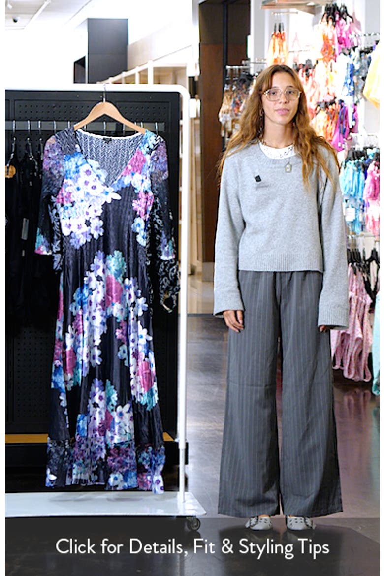 Floral Charmeuse & Chiffon Midi Dress video