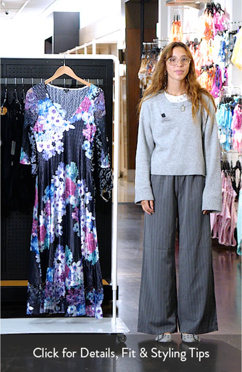 Floral Charmeuse & Chiffon Midi Dress, sales video thumbnail