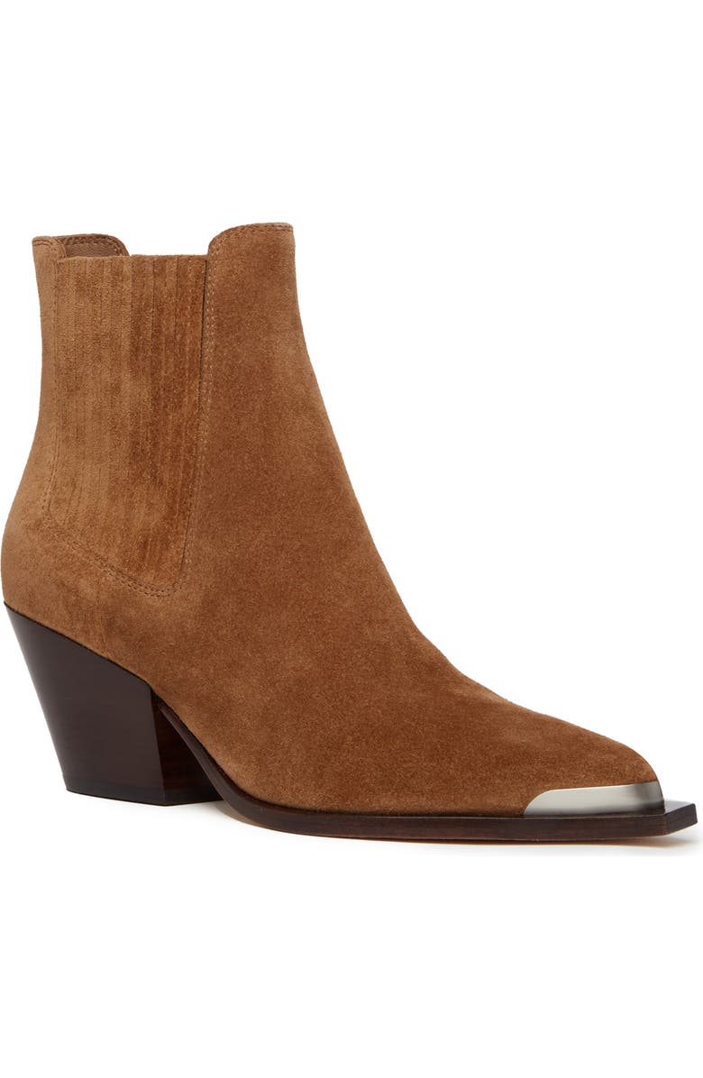 PAIGE Lyra Pointed Toe Chelsea Boot, Main, color, Sienna