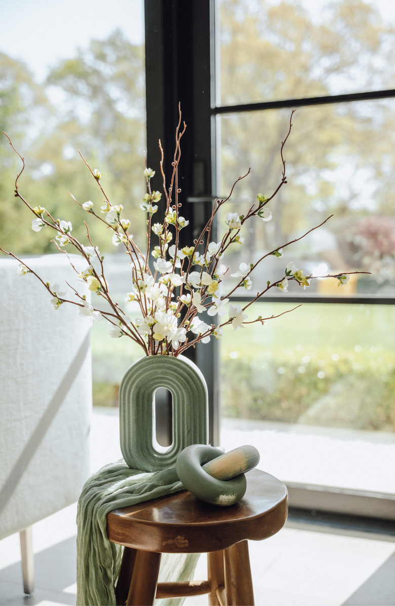 CocoBella Sage Quince Bud Arrangement, Alternate, color, Snow