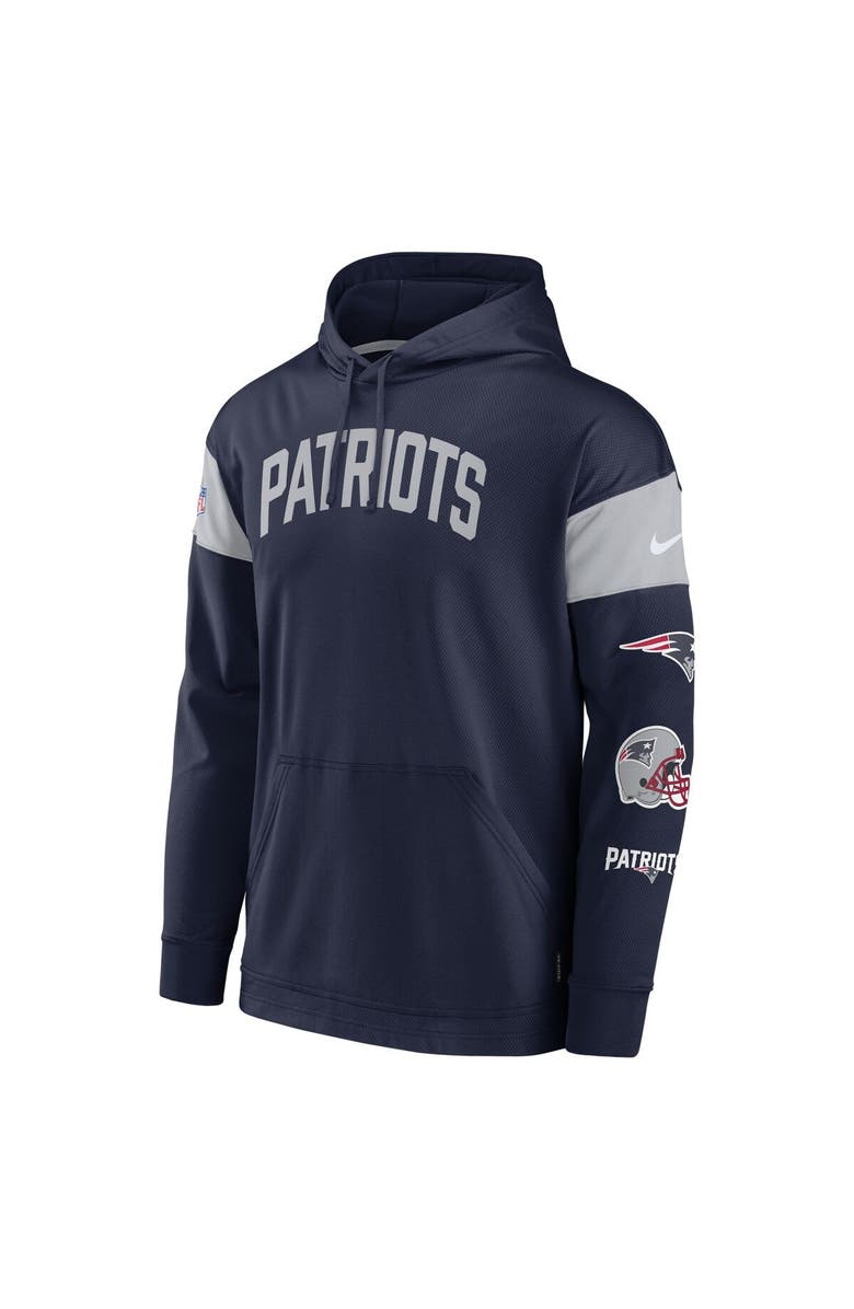 Nike Men's Nike Navy New England Patriots Sideline Athletic Arch Jersey Performance Pullover Hoodie, Alternate, color, Navy