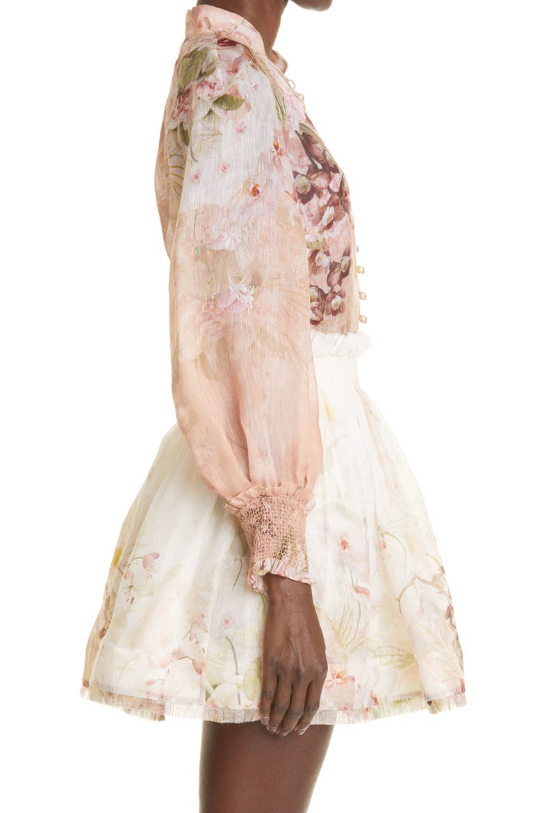 Dancer Floral Print Balloon Sleeve Blouse, Alternate, color, BLUSH GARDEN FLORAL