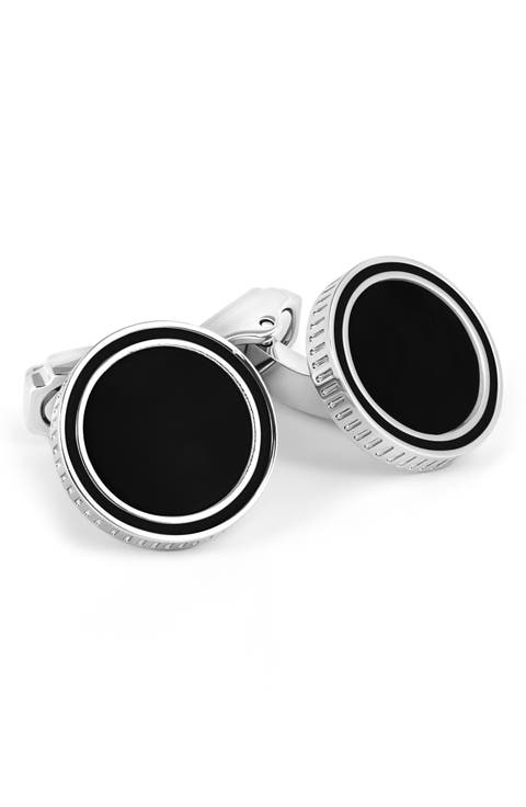 Thompson Tambor Onyx Cuff Link & Stud Set