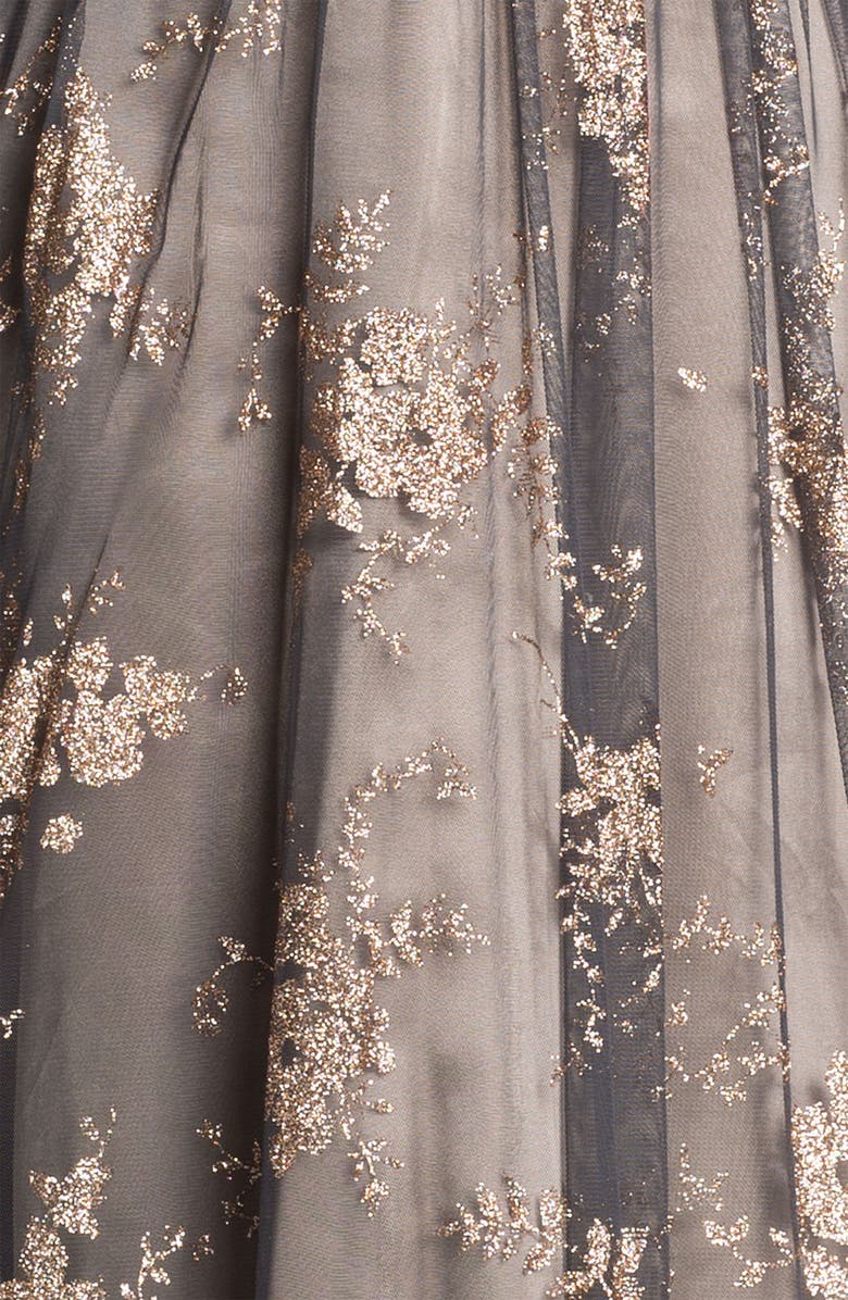 Hailey by Adrianna Papell Strapless Glitter Tulle Gown, Alternate, color, 