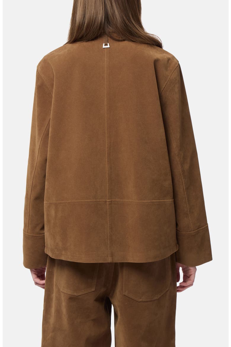 Ren Faux Suede Overshirt, Alternate, color, SADDLE BROWN