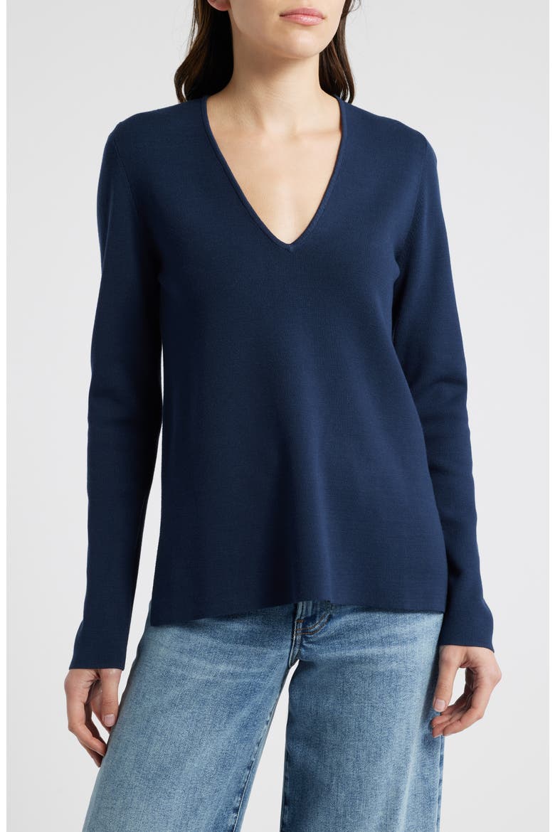 V-Neck Sweater, Main, color, NAVY
