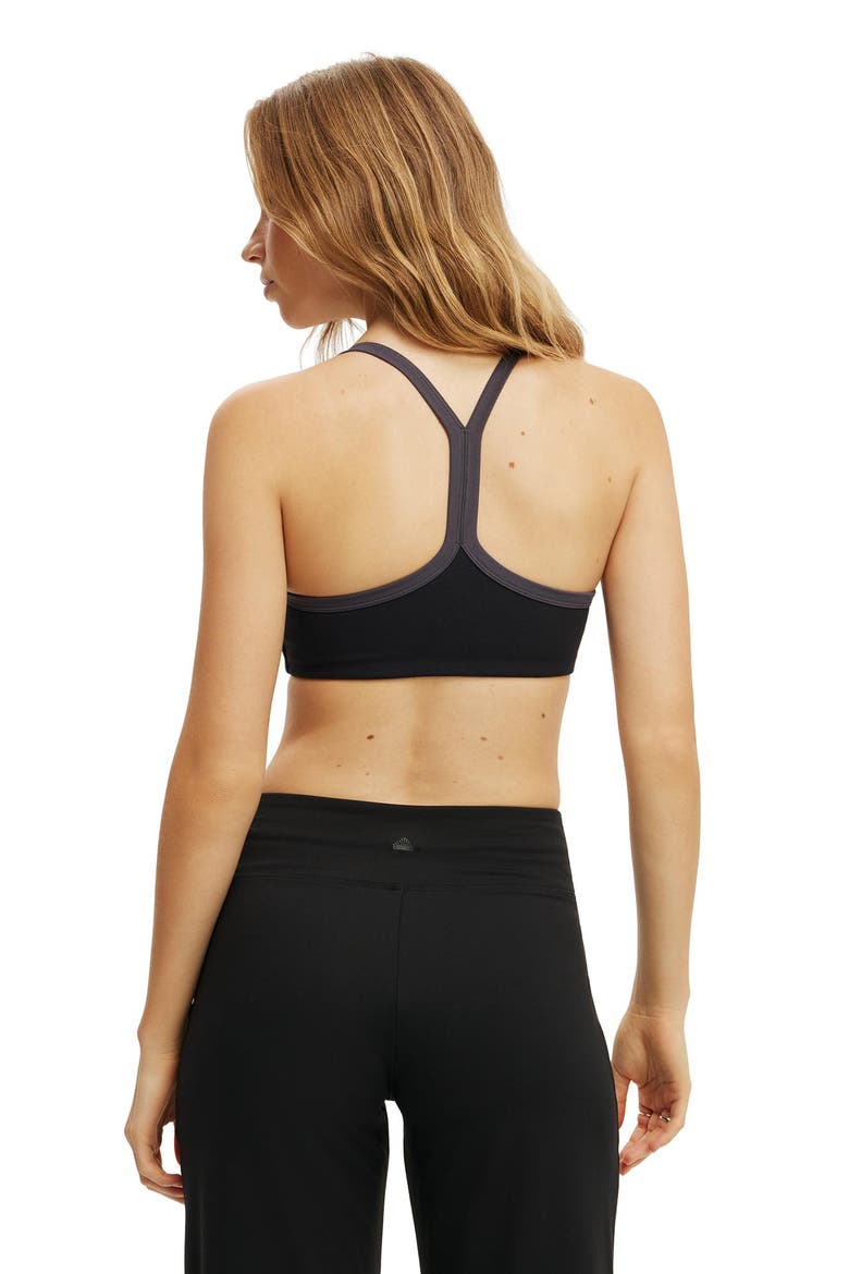 Women's Active Ultra Soft Contrast T Bar Crop, Alternate, color, Black Graphite