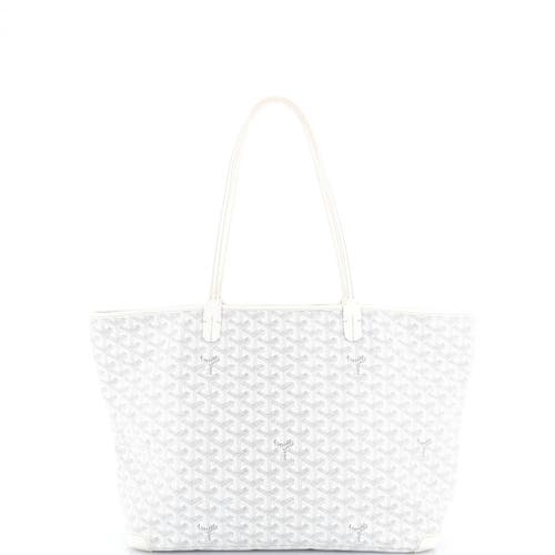 Pre-owned Goyard  Goyard Artois Tote Coated Canvas Gm In White