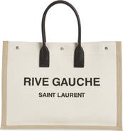 Saint Laurent Large Rive Gauche Cotton & Linen Tote