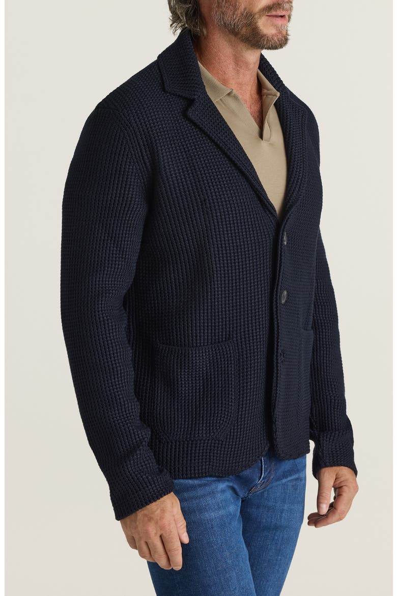 Birch Tailored Wool Blend Cardigan, Main, color, NAVY