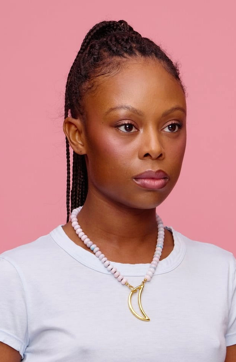 Spicy Dan Luna Necklace, Alternate, color, Blue/Pink