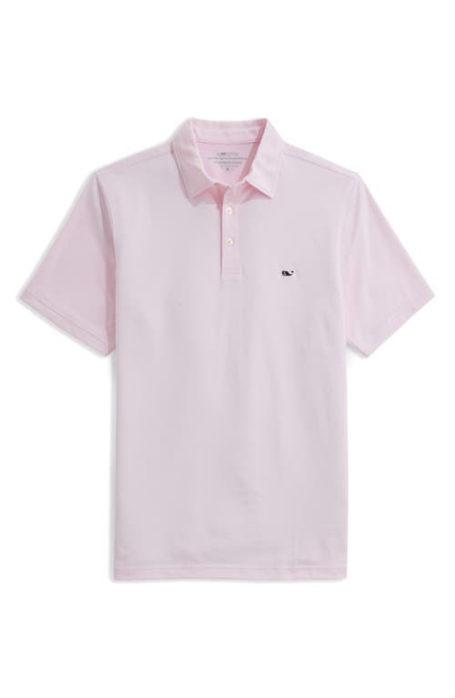 Vineyard Vines St. Jean Stripe Sankaty Performance Polo In White/hibiscus