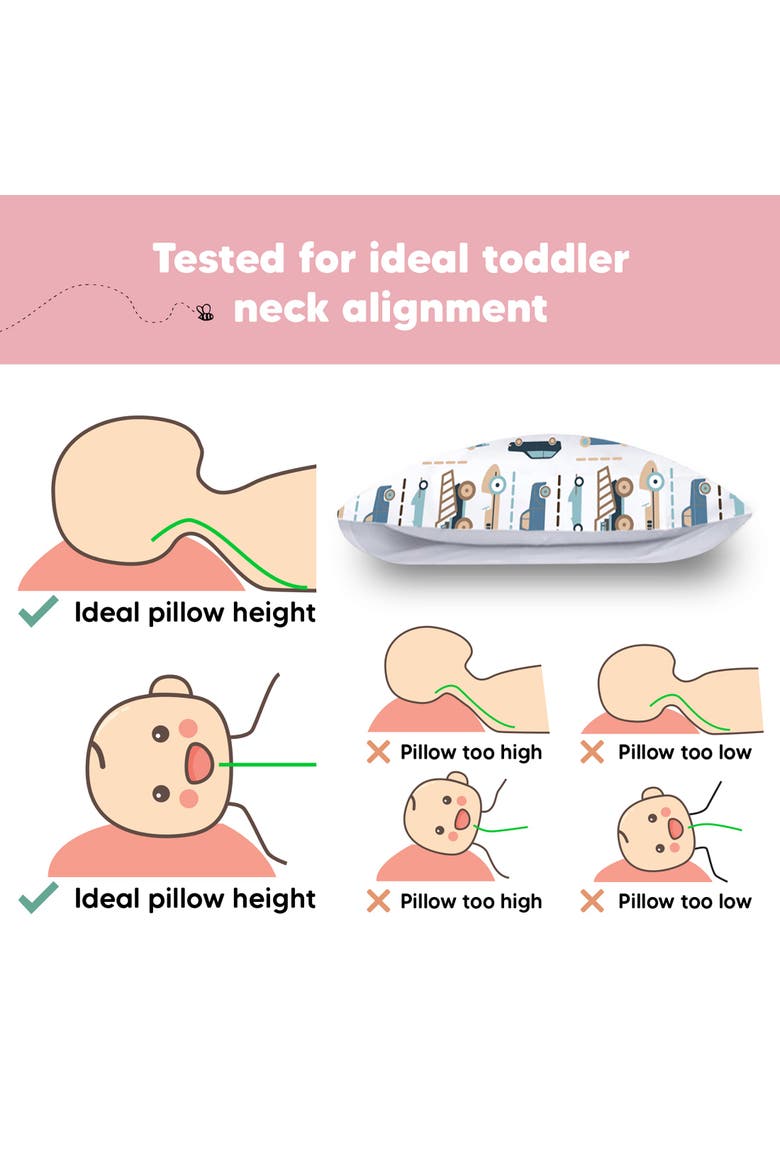 Toddler Pillow with Pillowcase, Alternate, color, Vroom