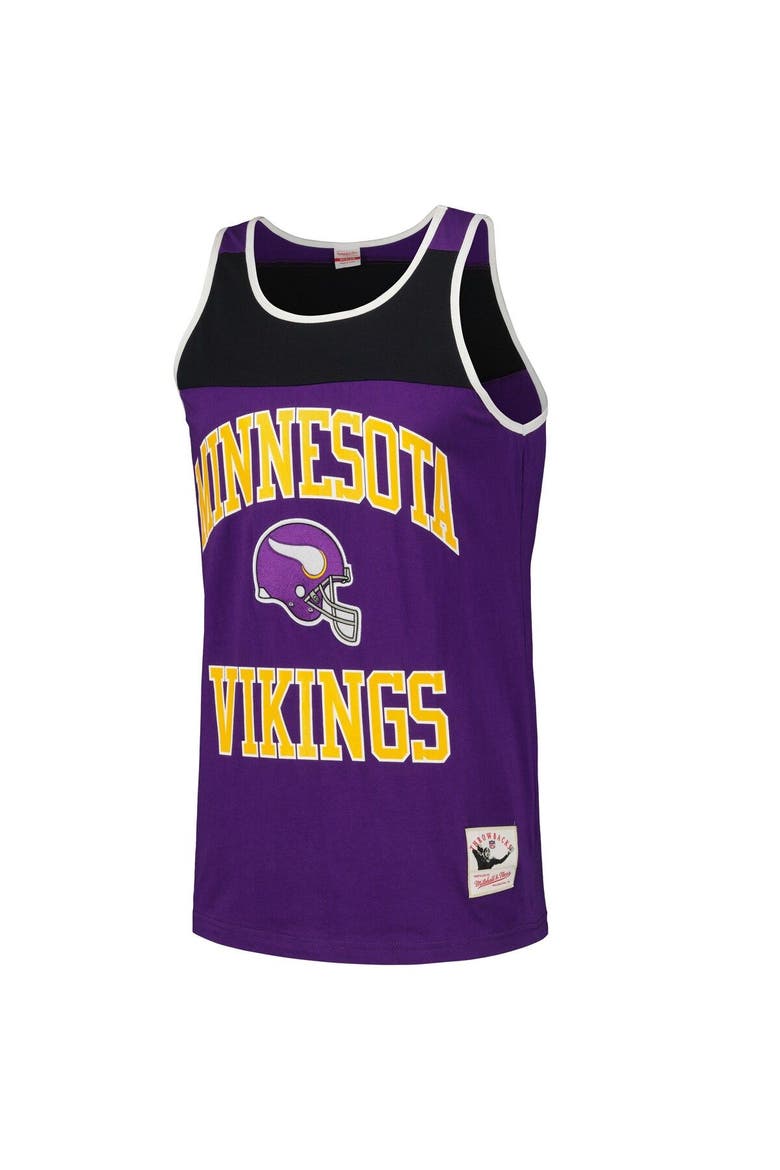 Men's Mitchell & Ness Purple/Black Minnesota Vikings  Heritage Colorblock Tank Top, Alternate, color, Purple