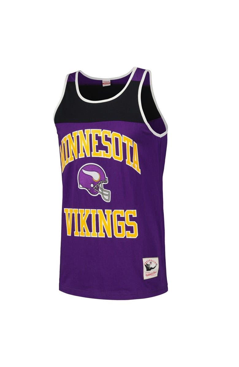 Mitchell & Ness Men's Mitchell & Ness Purple/Black Minnesota Vikings  Heritage Colorblock Tank Top, Alternate, color, 