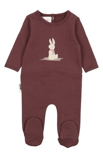 Maniere Manière Snow Bunny Cotton Blend Footie In Brown