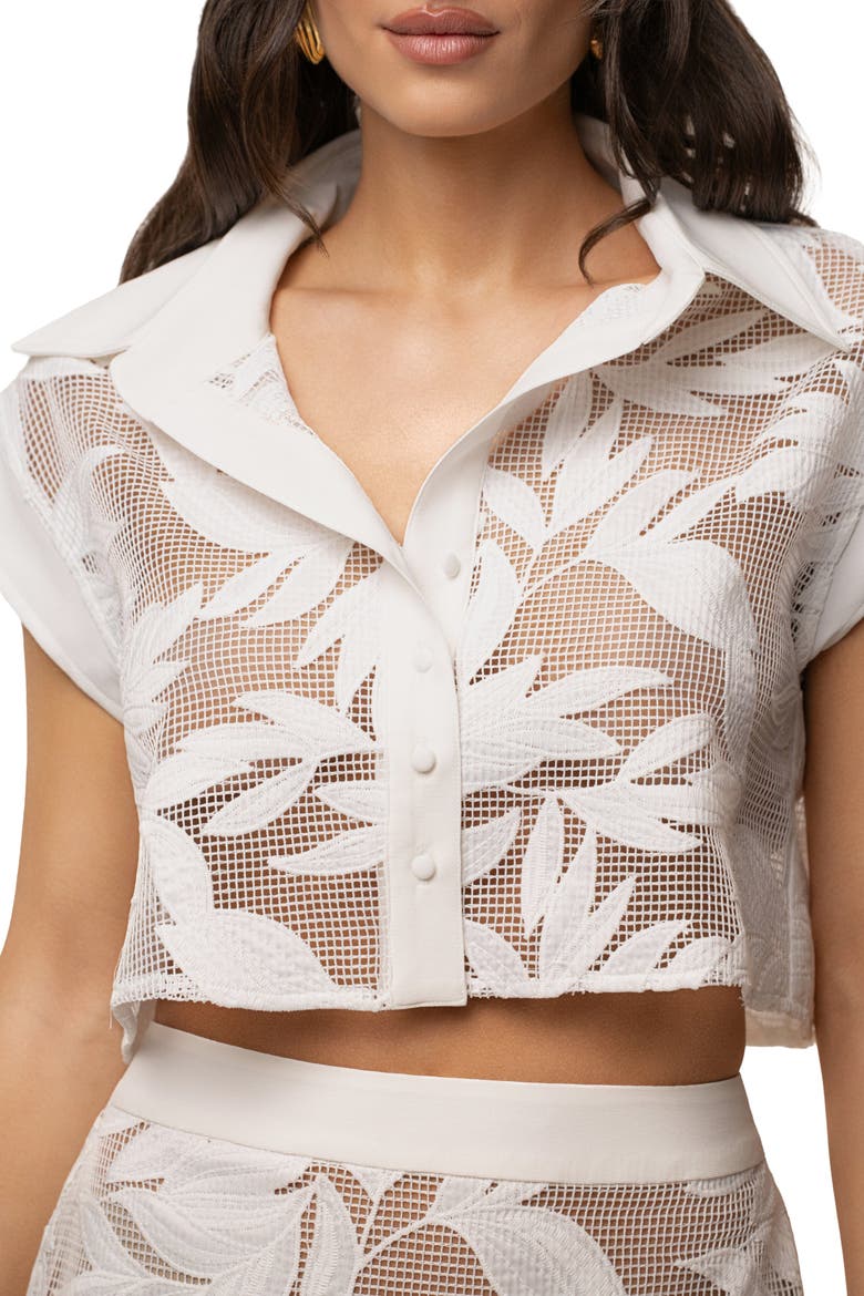 Bali Nights Embroidered  Top, Alternate, color, White