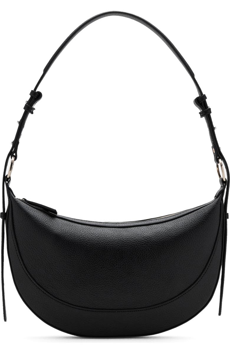 MANGO Oval Faux Leather Shoulder Bag, Main, color,